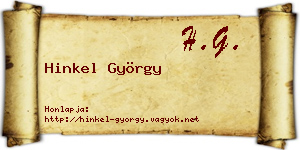 Hinkel György névjegykártya
